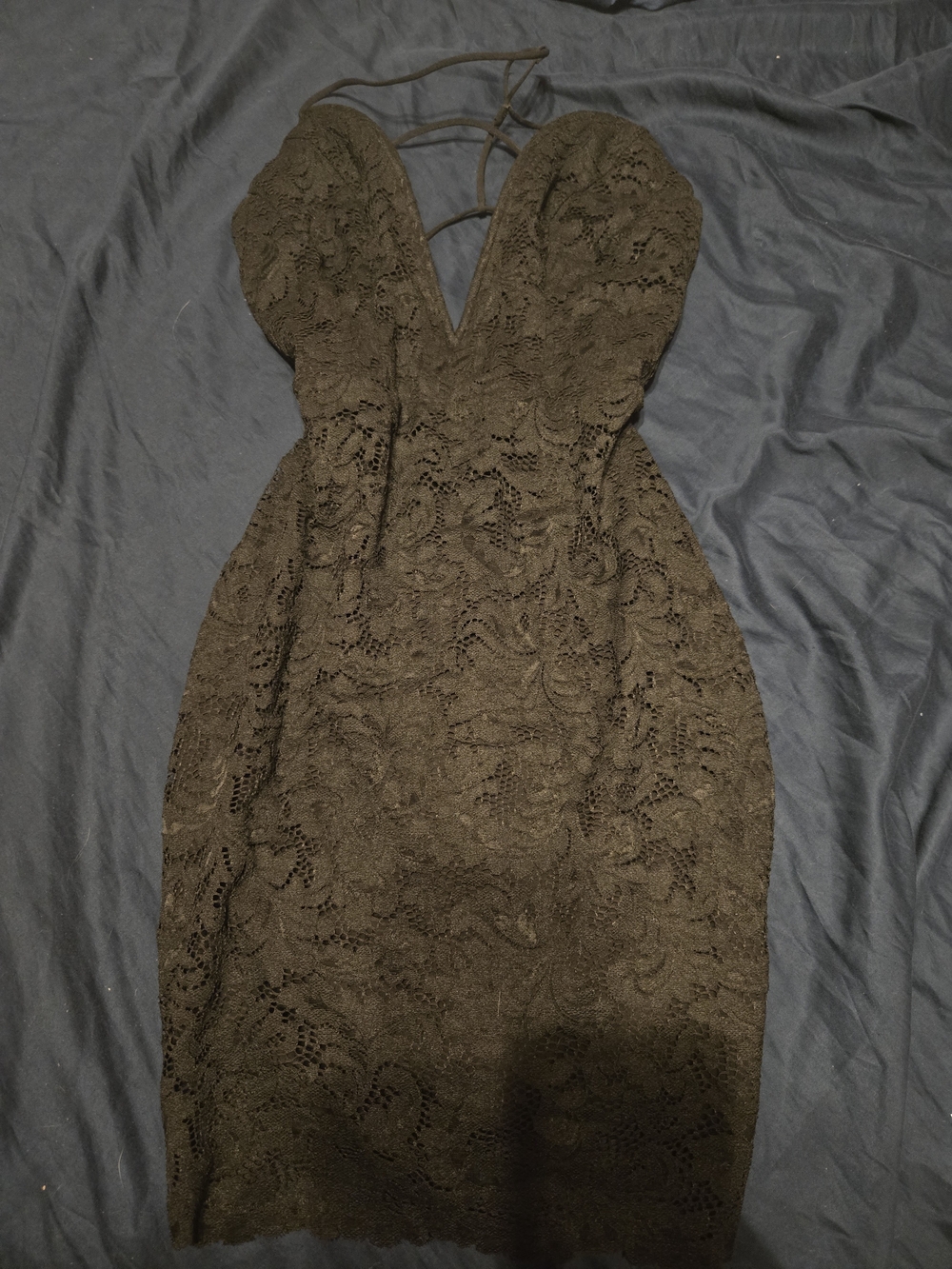 bebe Black Lace Bodycon Mini Dress